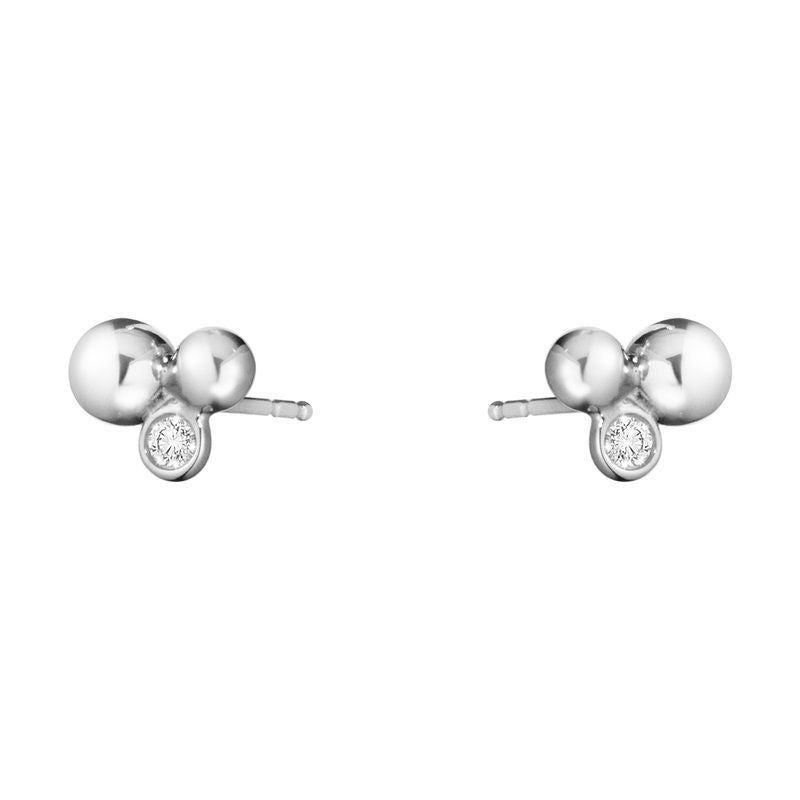 Moonlight Grapes Silver Studs w. Diamonds