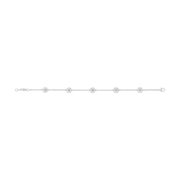 Marguerit 7 mm. Sølv Armbånd