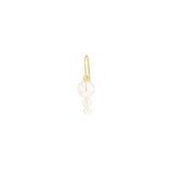 Moonrise Hook 18K Gold Plated Earring w. White Pearls