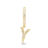 Pavé Alphabet Piercing 18K Gold Hoop w. Diamonds