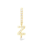 Pavé Alphabet Piercing 18K Gold Hoop w. Diamonds