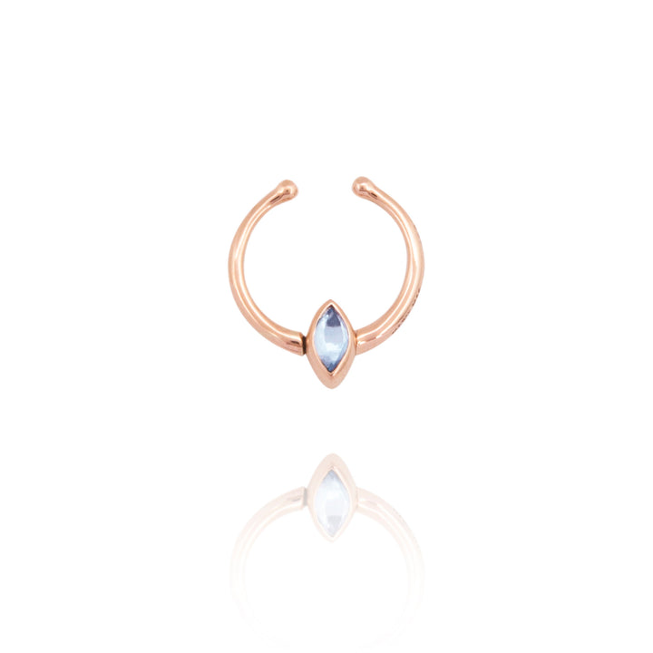 Petit Swinging 18K Rosegold Ear Cuff w. Topaz & Amethyst