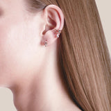 Petit Swinging 18K Rosegold Ear Cuff w. Topaz & Amethyst