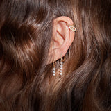 Danaé Hængende 3 Piercing 18K Guld Hoop m. Diamanter