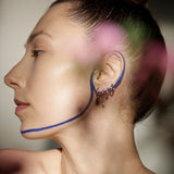 Pavé Curvy Bar Piercing 18K Gold Stud w. Diamonds