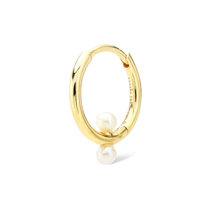 Beaded Piercing 18K Guld, Hvidguld el. Rosaguld Hoop m. Perler