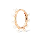 Pearl Piercing 18K Gold, Whitegold or Rosegold Hoop w. Pearls