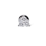 Pavé Triangle Piercing 18K Gold or Whitegold Stud w. Diamonds