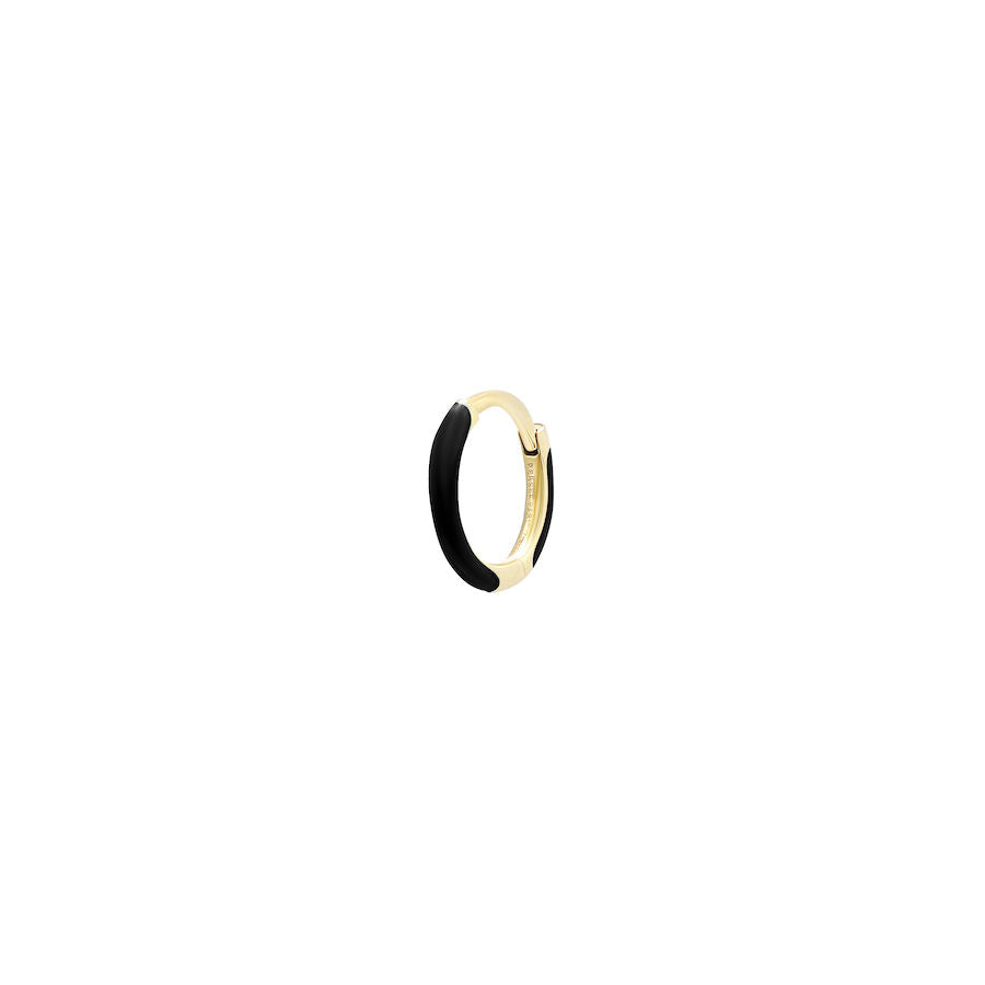 Piercing Sort Emalje 18K Guld, Hvidguld el. Rosaguld Hoop