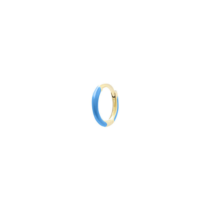 Piercing Blue Enamel 18K Gold, Whitegold or Rosegold Hoop