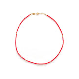 Sun Stalker Gold Plated Necklace w. Sangria Beads