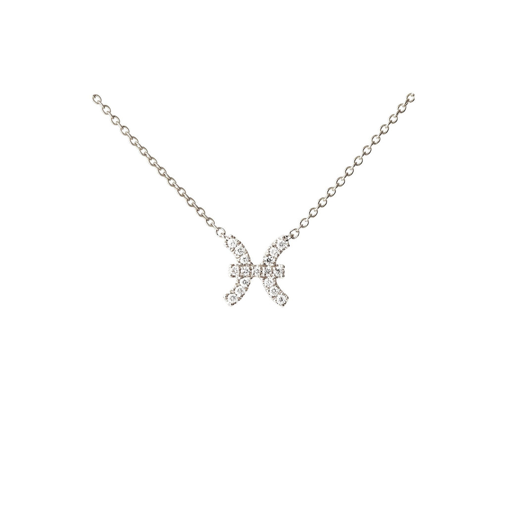 Petit Sign Pisces 18K Whitegold Necklace w. Diamonds