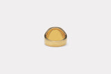 IX Cushion Marble Gold Plated Signet Ring