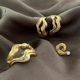 Cassiopeia Gold Plated Ring w. Zirconia