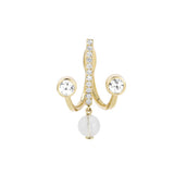 PREMIERE Adolina 18K Gold Ear Jacket w. Chalcedony, Sapphire & Diamond