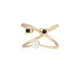 PREMIERE Paola 18K Gold Ring w. Spinel & Pearl