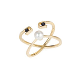 PREMIERE Paola 18K Gold Ring w. Spinel & Pearl