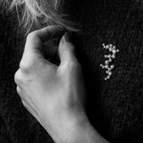 Stor Organic Nr 02 18K Guld, Hvidguld eller Rosaguld Broche m. Diamanter