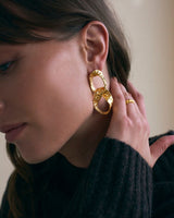 IX Crunchy Double Hoops Gold Plated Hoops