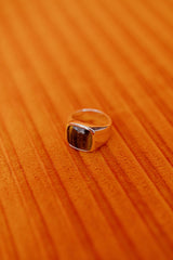 IX Cushion Signet w. Tiger's Eye  Ring