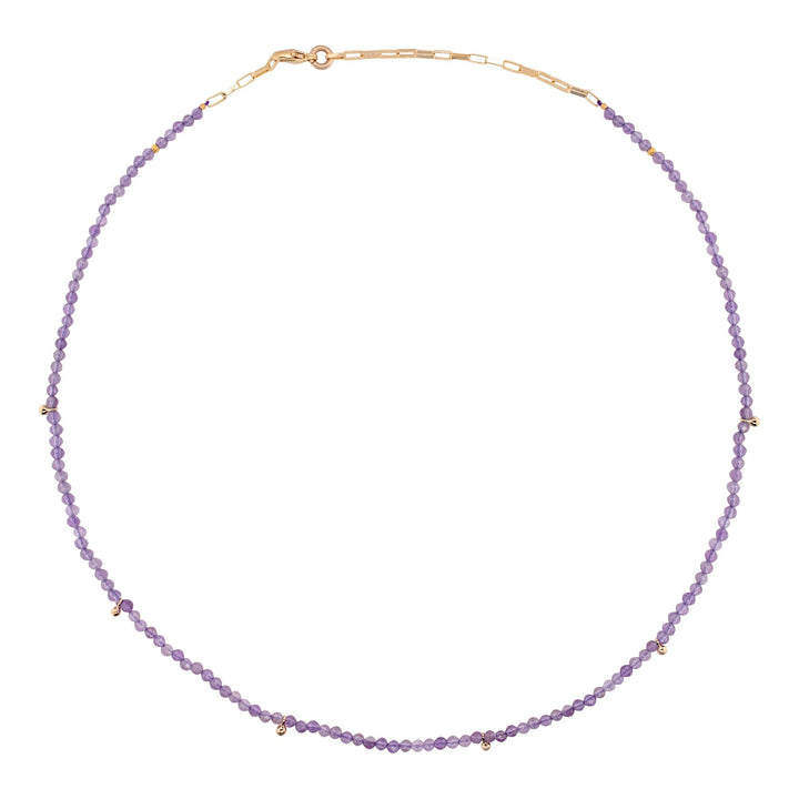 Gold Plated Necklace w. Amethyst
