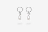 IX Ocean Pearl Silver Hoop