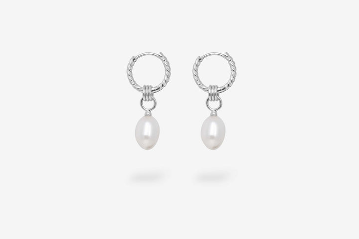 IX Ocean Pearl Silver Hoop