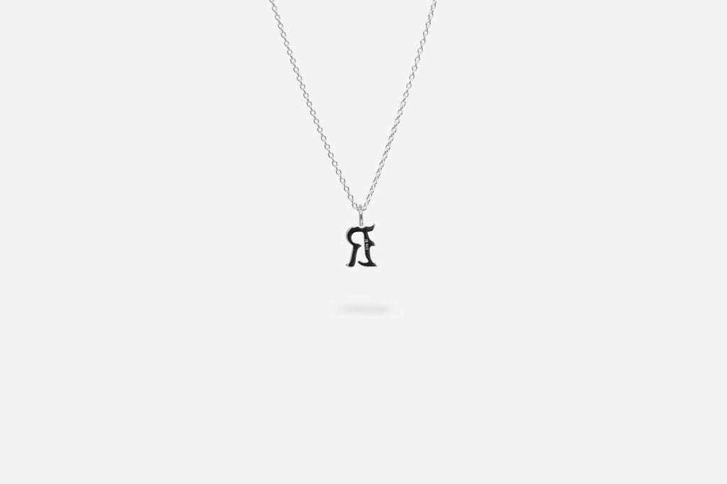 IX R Letter Silver Pendant