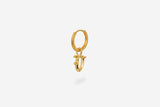 IX V Letter 22K Gold Plated Pendant