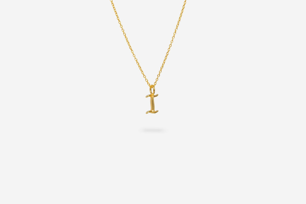 IX I Letter 22K Gold Plated Pendant