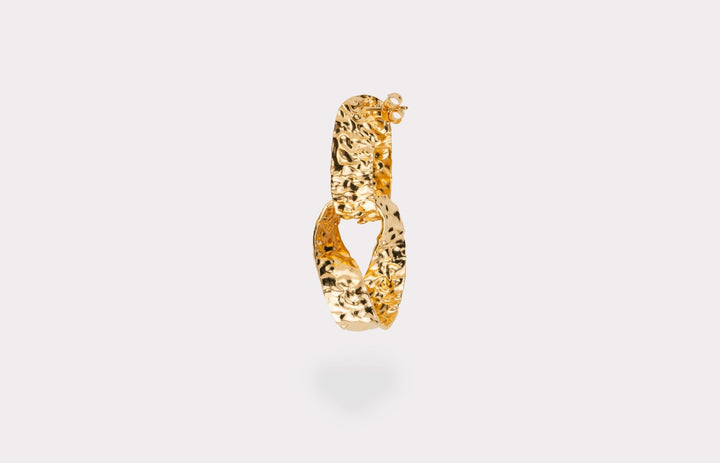 IX Crunchy Double Hoops Gold Plated Hoops