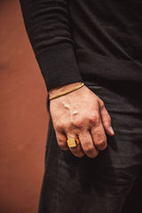 IX Octagon Signet 22K Gold Plated Ring