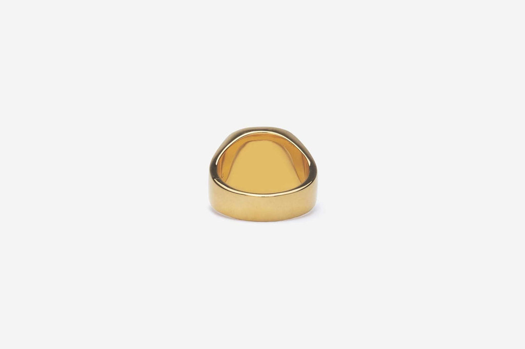IX Cushion Signet Labradorite Gold Plated Ring