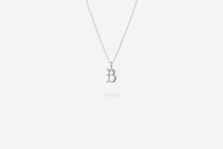 IX B Letter Silver Pendant