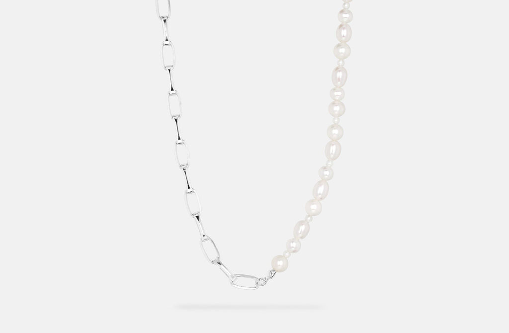 IX Uniqio Perle Halskæde Sølv