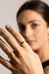 IX Evig 22K Gold Plated Ring w. Zirconia