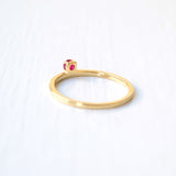 Andrea 14K Gold Ring w. Diamonds & Ruby