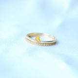 Andrea Yellow 14K Gold Ring w. Sapphire & Diamonds