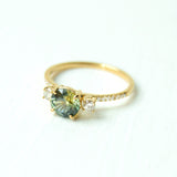 Boho Varna 18K Gold Ring w. Diamonds & Sapphire