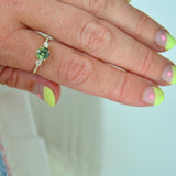 Boho Varna 18K Gold Ring w. Diamonds & Sapphire