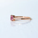 Digu Rosa 18K Rosaguld Ring m. Diamanter & Safir