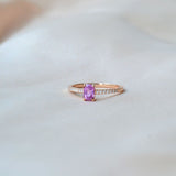 Digu Rosa 18K Rosaguld Ring m. Diamanter & Safir