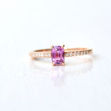 Digu Rosa 18K Rosaguld Ring m. Diamanter & Safir