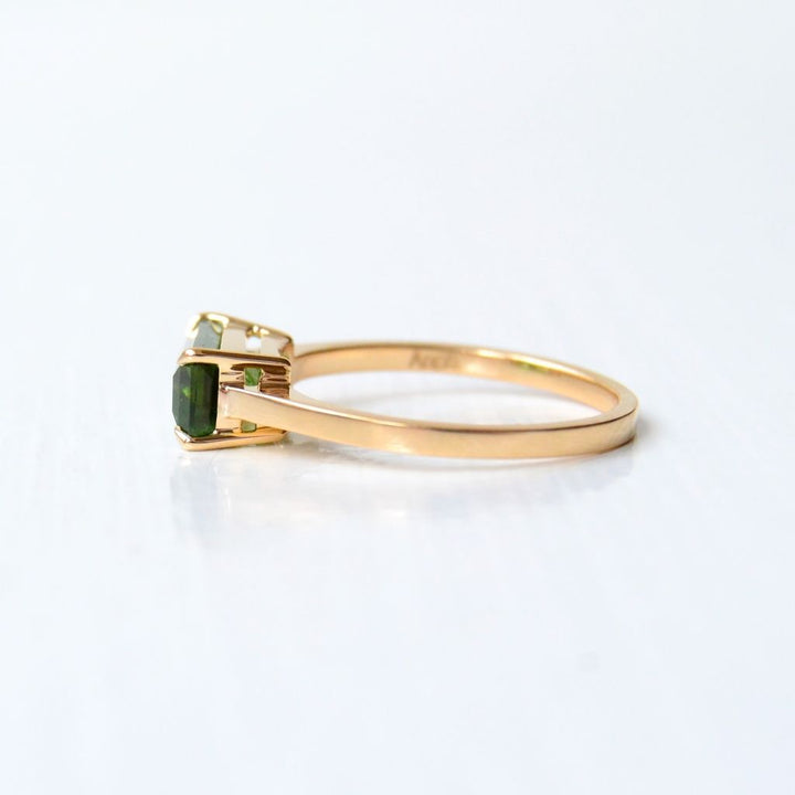 Dvi Varna 18K Gold Ring w. Tourmaline