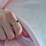 Dvi Varna 18K Guld Ring m. Turmalin