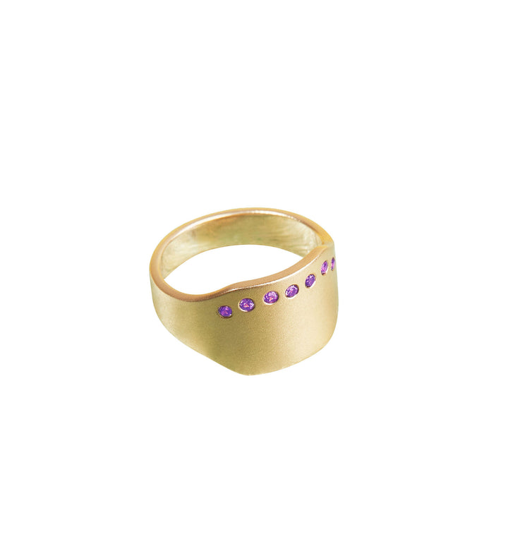 Henriette 14K Gold Ring w. Amethysts