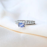 Loku Ekala 18K Whitegold Ring w. Sapphire