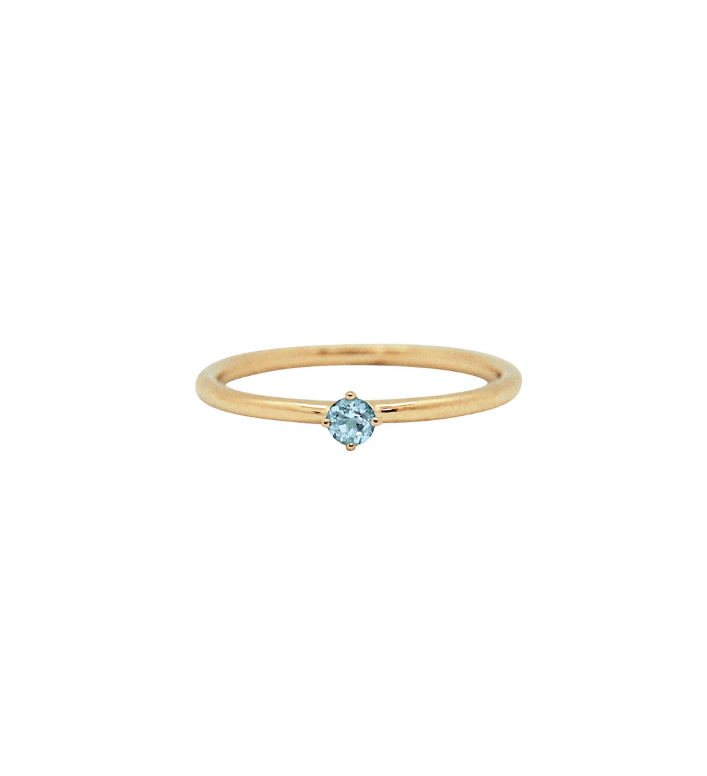Malene 2.5 Blue 14K Gold Ring w. Aquamarine