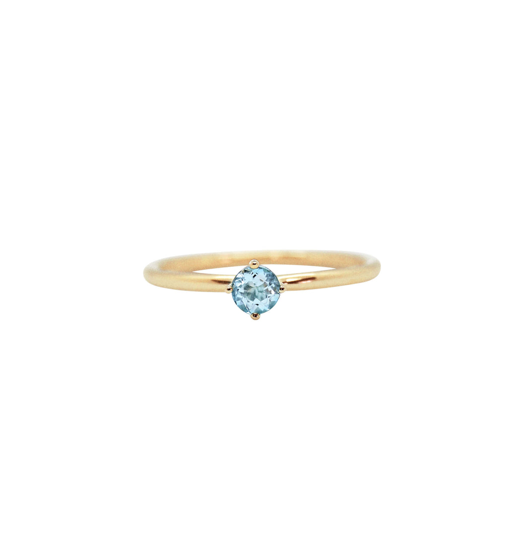 Malene 3.5 Blå 14K Guld Ring m. Akvamarin