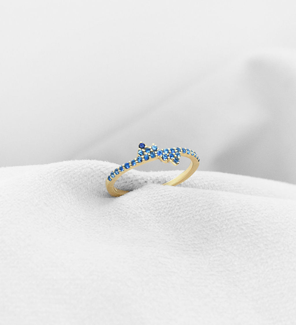 Maria 14K Gold Ring w. Sapphires